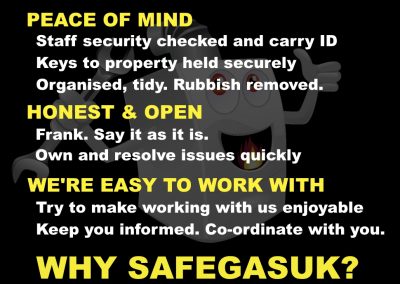 Why SafeGasUK?-4-Peace of mind; Honest & Open; Easy to work with